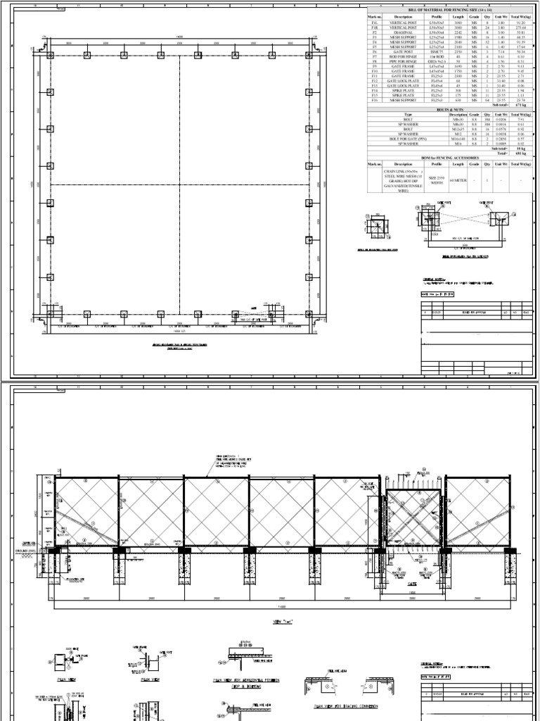 Fencing Arrangement with Wire Mesh | PDF | Concrete