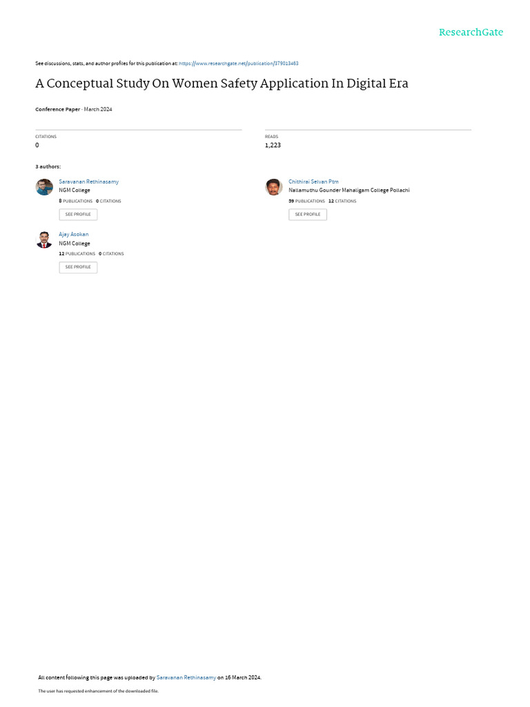 AConceptual Studyon Women Safety Applicationin Digital Era | PDF ...
