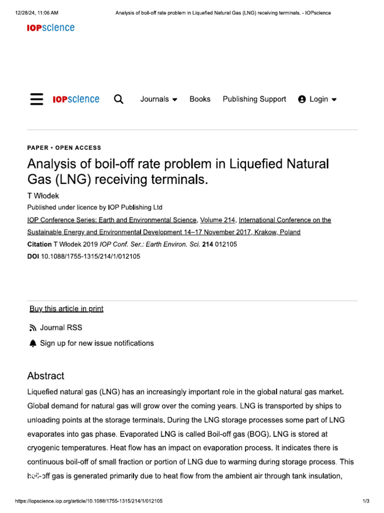 Analysis of Boil-Off Rate Problem in Liquefied Natural Gas (LNG ...