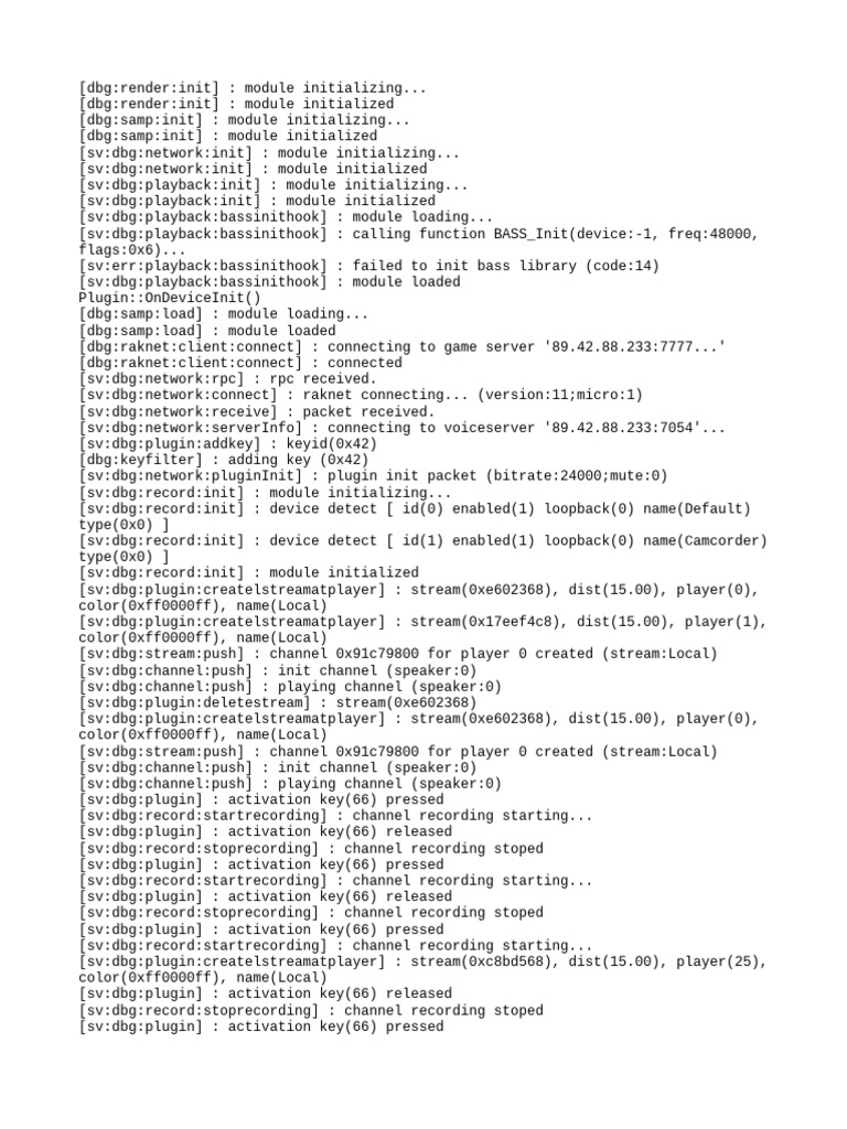 Debug Log for Audio Plugin Initialization | PDF | Telecommunications ...