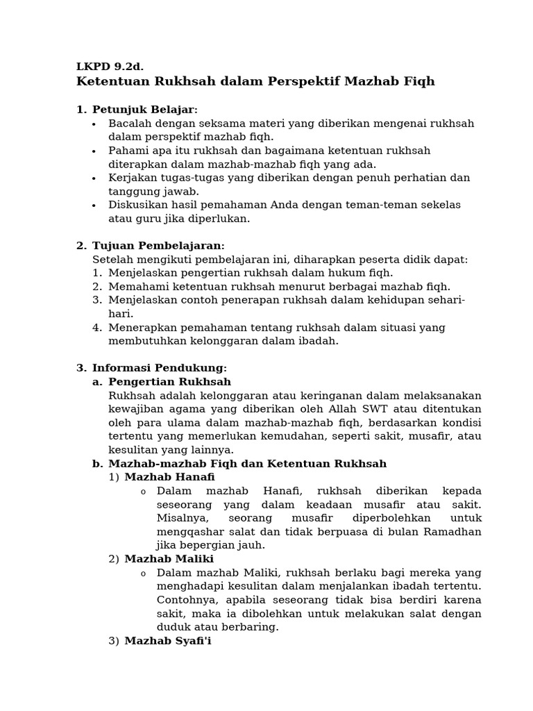 Ketentuan Rukhsah dalam Fiqh | PDF