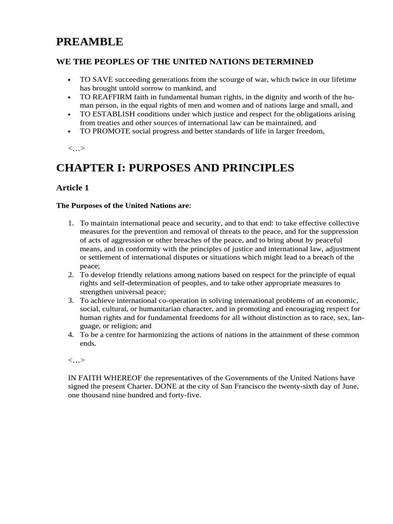 UN Charter: Peace & Rights | PDF | World Peace | Human Rights