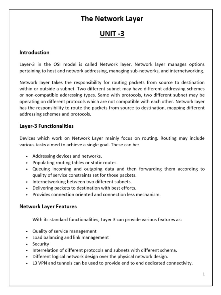 Understanding the Network Layer Functions | PDF | Internet Protocols ...