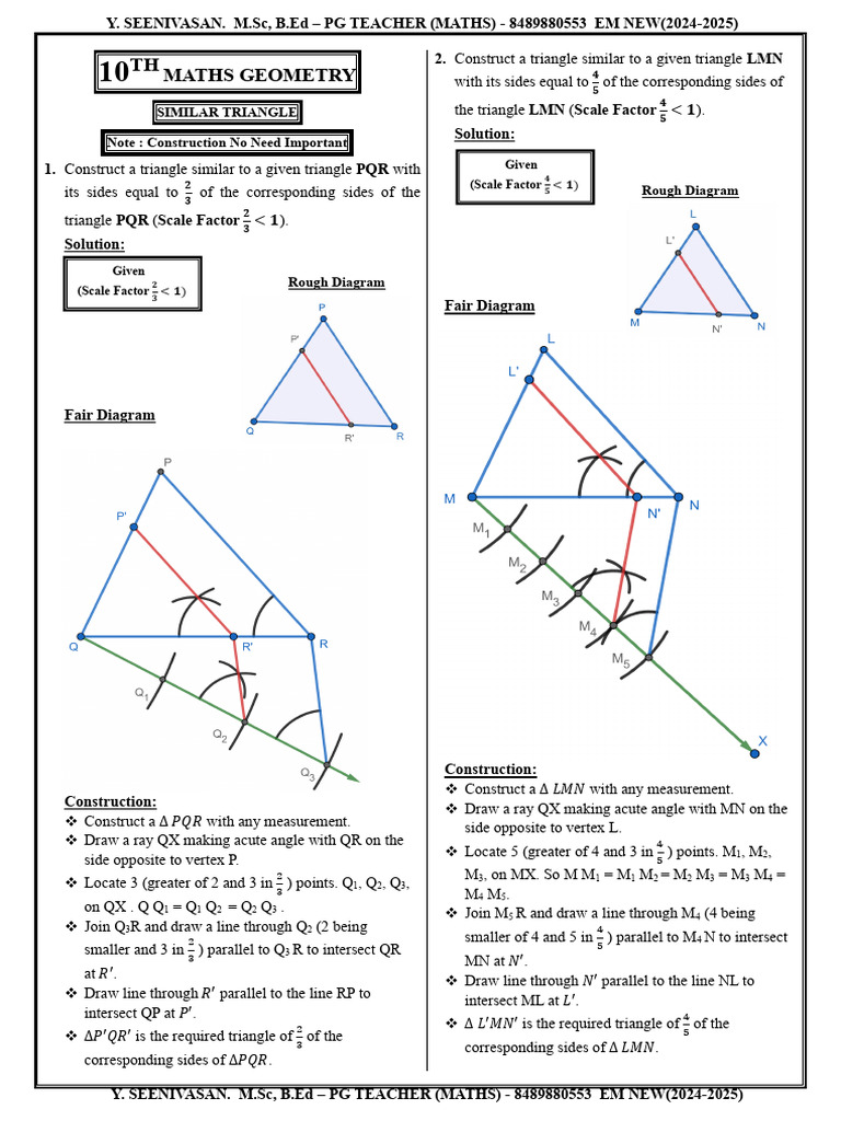 10th Maths Geometry Complete Material English Medium PDF Download | PDF ...