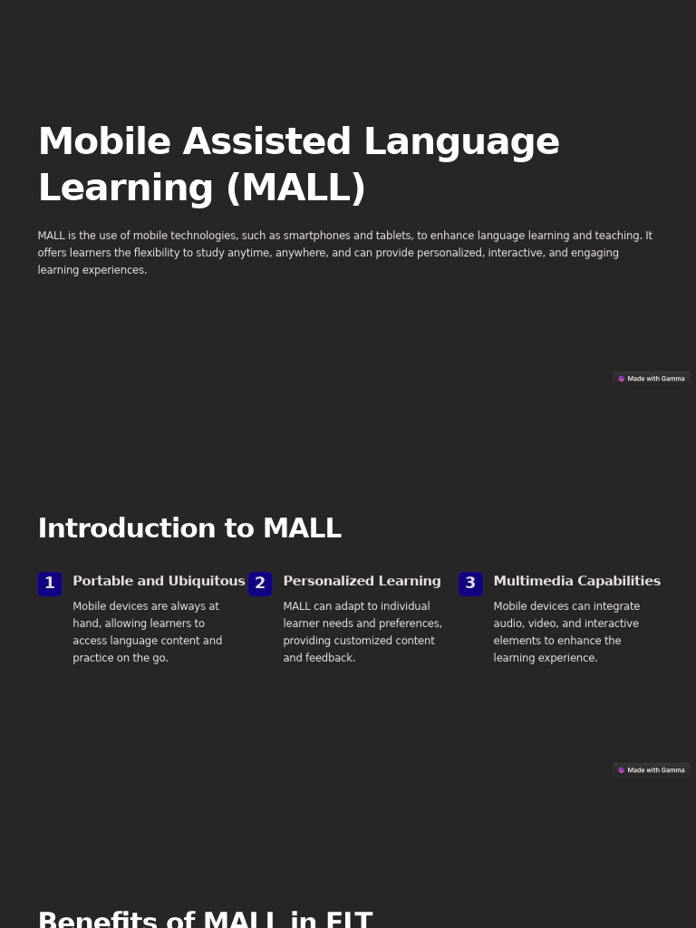 Mobile Assisted Language Learning Guide | PDF | Learning | Augmented ...