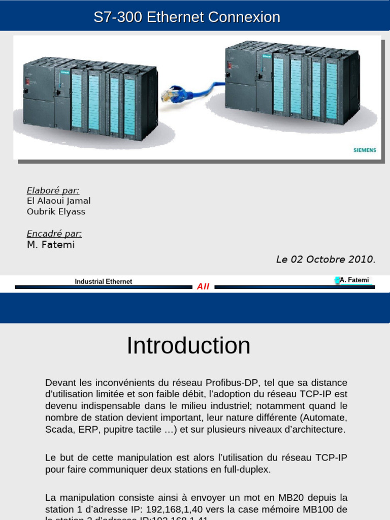 Communication TCP-IP en Ethernet Industriel | PDF | Ethernet | Suite ...