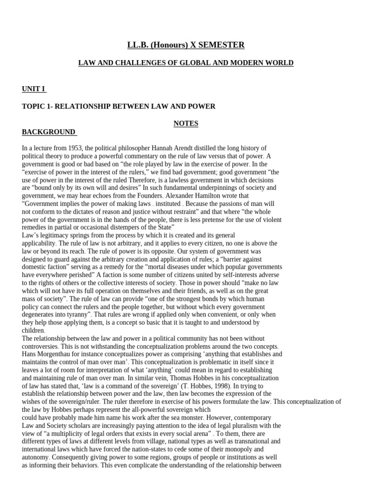 Funit 1 and 2 Notes of Semester 10 | PDF | Human Rights | Globalization