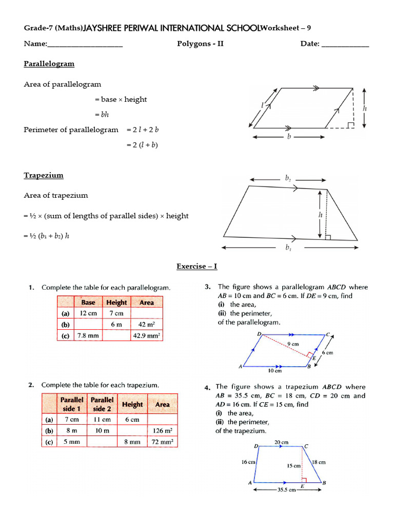 Grade 7 Math: Polygons & Circles | PDF