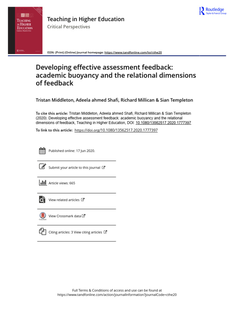 Effective Assessment Feedback Strategies | PDF | Psychology | Cognition