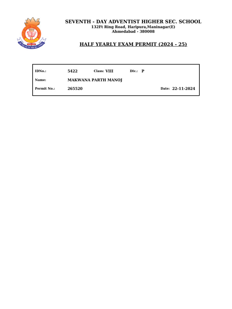 Student Permit 5422 | PDF