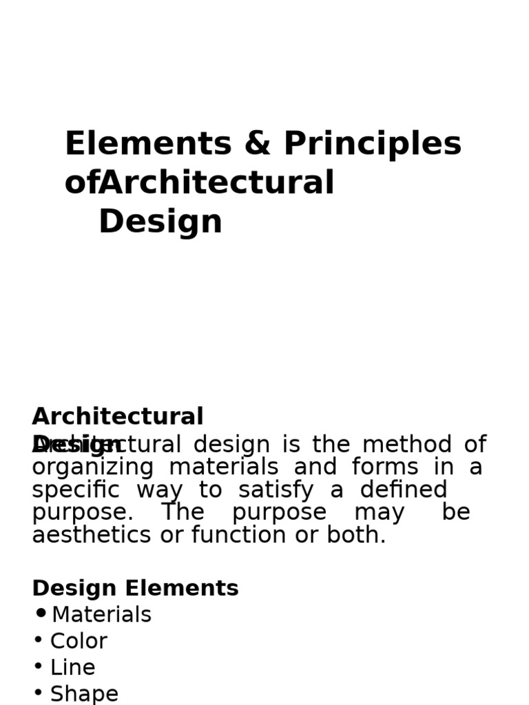 Elements Principles of Architecture | PDF | Shape | Color