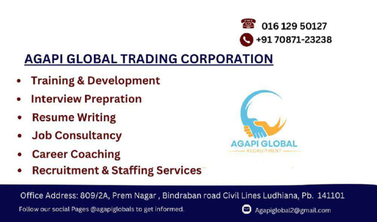 Agapi Global Visiting Card | PDF