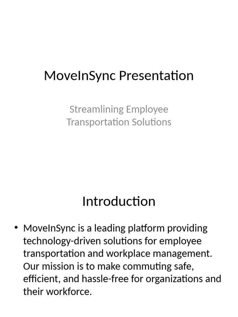 MoveInSync: Transforming Commutes | PDF