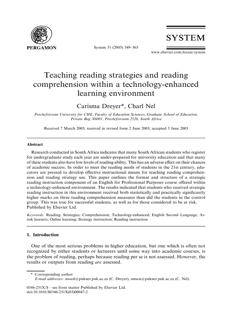 Drier Teaching - Reading - Strategies - and - Reading | PDF | Reading ...