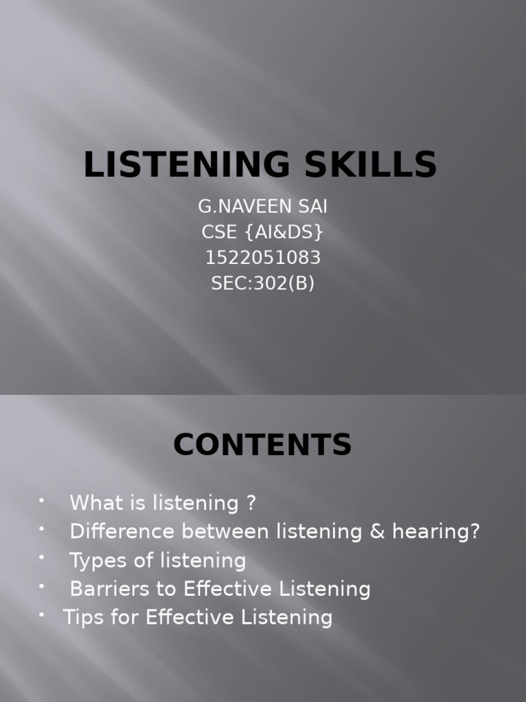Mastering Effective Listening Skills | PDF