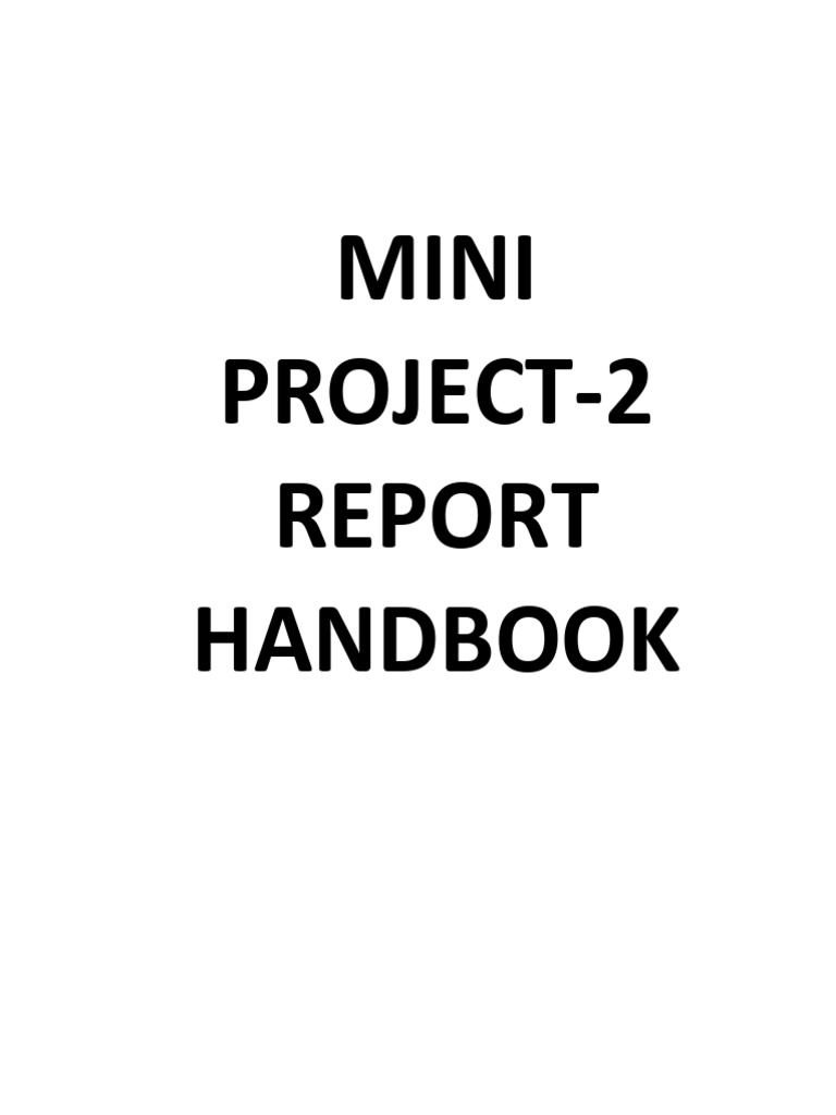 Mini project ii report handbook pdf market economics economic