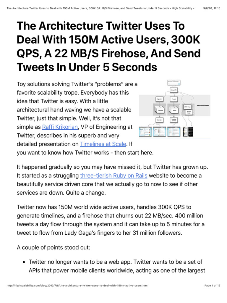 The Architecture Twitter Uses to Deal with 150M Active Users, 300K QPS ...