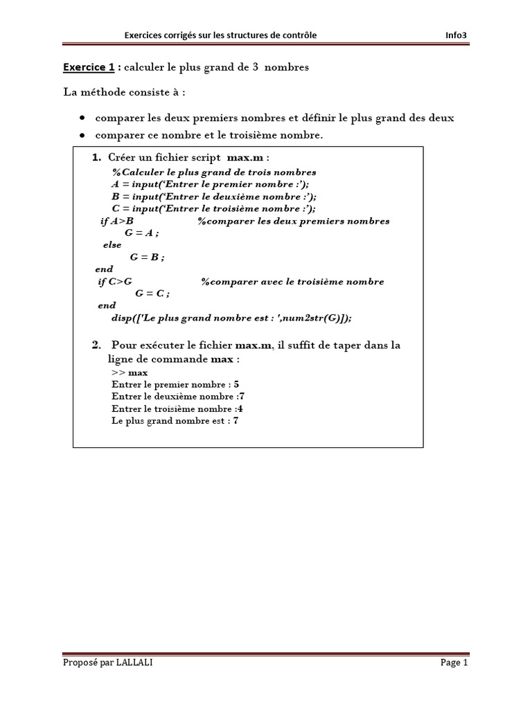 Série D'exercices Avec Correction | PDF | Interface en ligne de ...