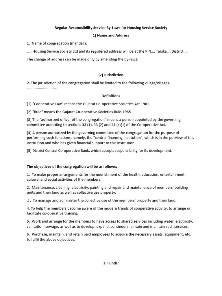 Model-Bye-law-Sample-3_01 | PDF