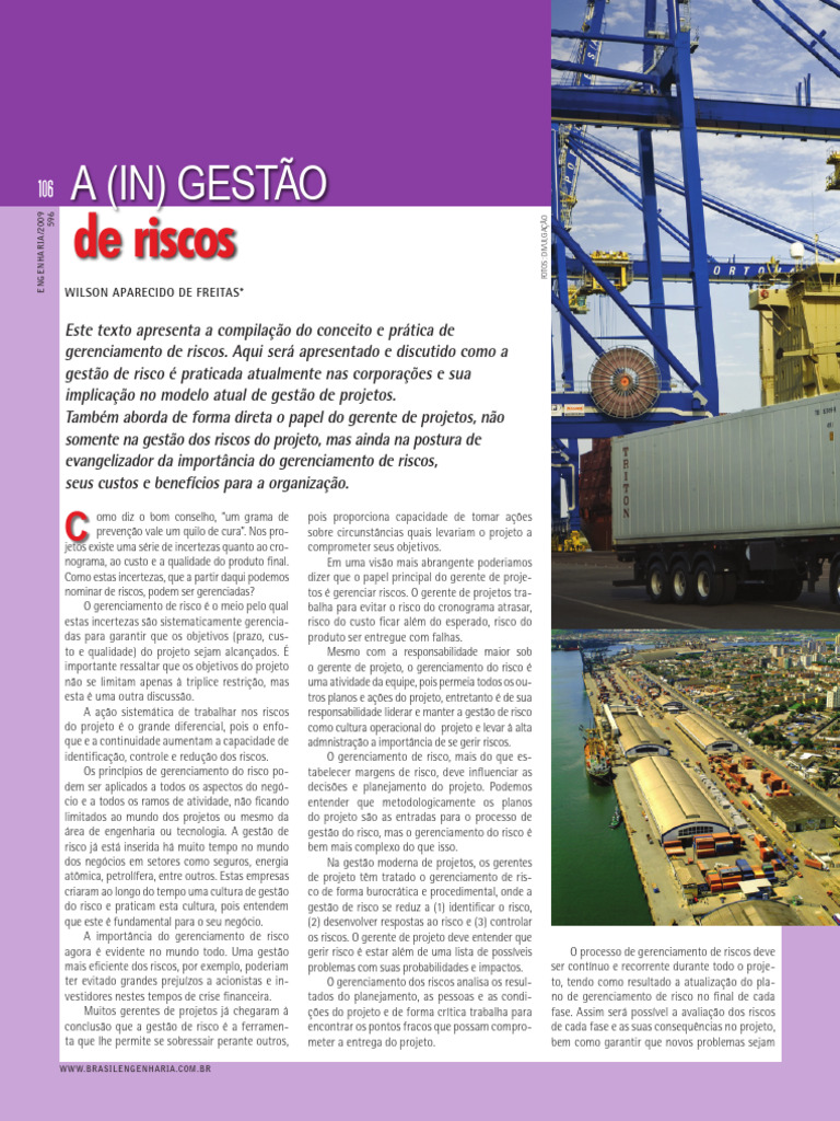 Gerenciamento de Riscos em Projetos | PDF | Avaliação de risco | Gestão ...