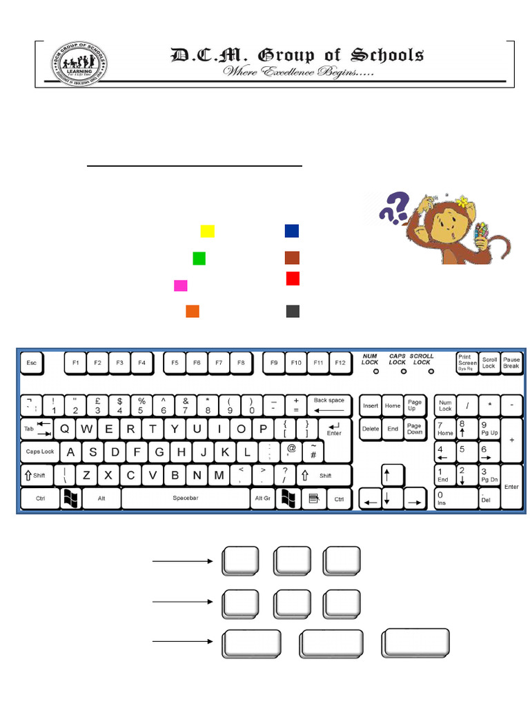 Keyboard Coloring and Key Identification Worksheet | PDF | Computer ...