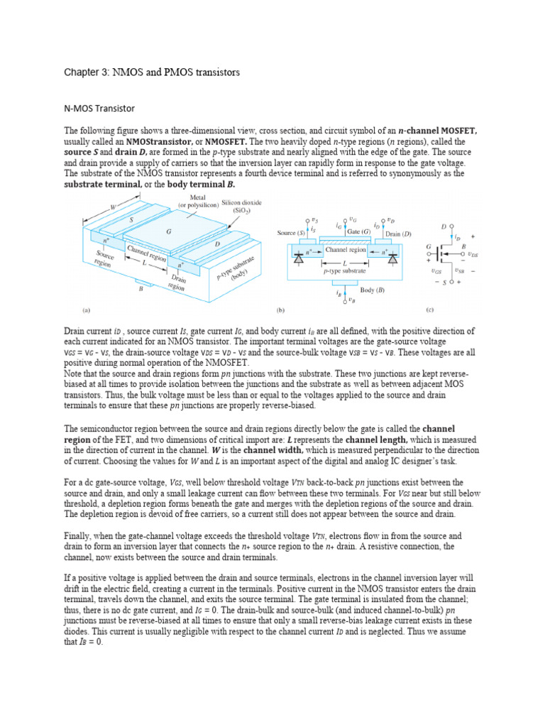 NMOS and PMOS Transistor Overview | PDF | Field Effect Transistor | Mosfet