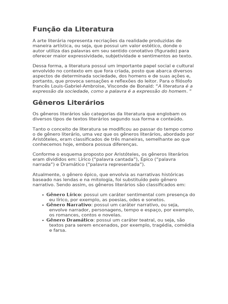 Função Da Literatura | PDF