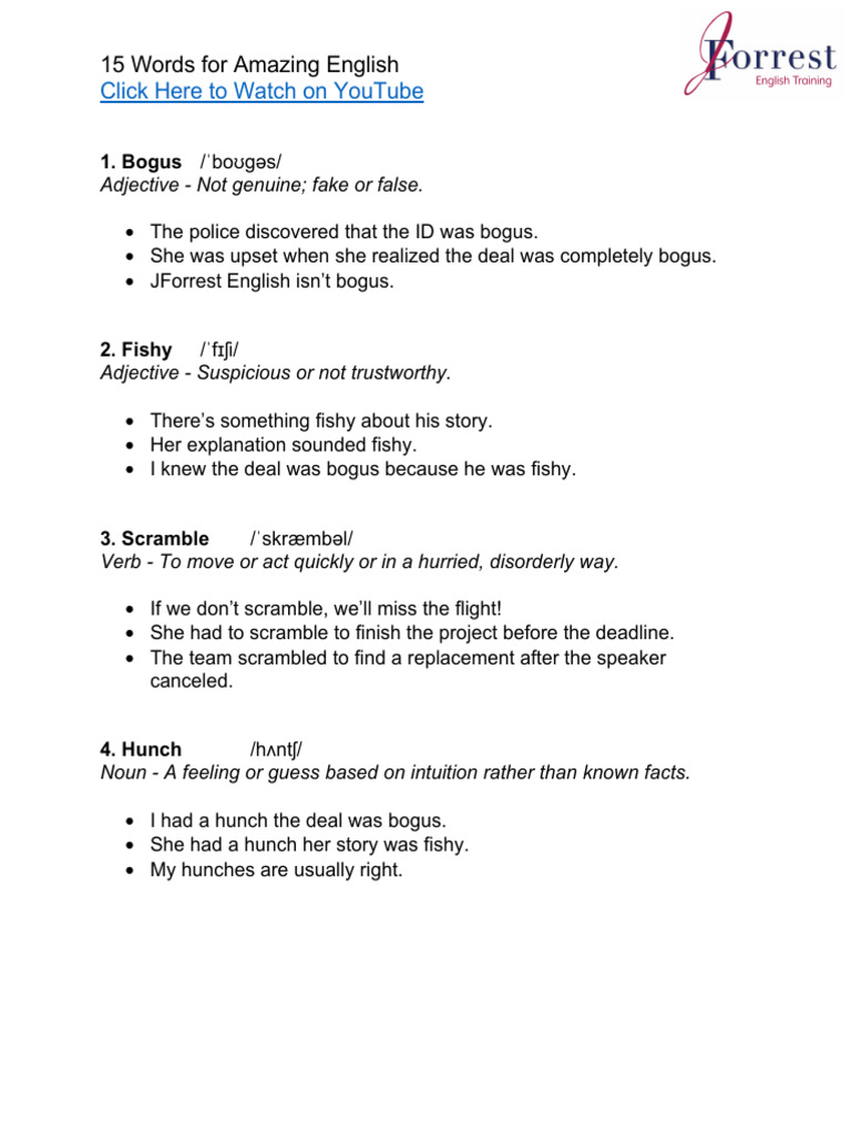 15 Advanced English Vocabulary Words | PDF | English Language | Adjective
