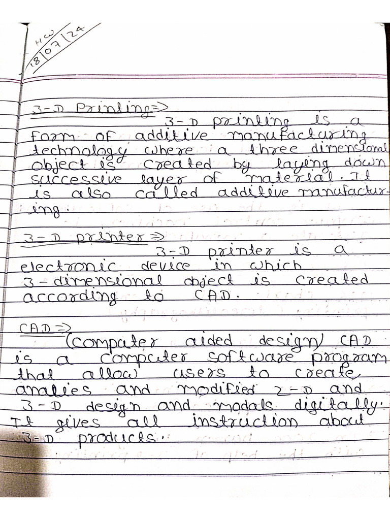 3D Printing Notes | PDF