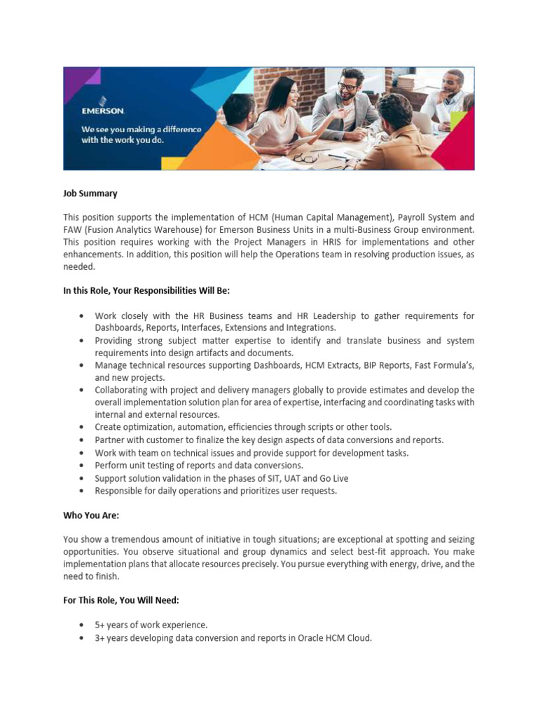 Oracle HCM Cloud Technical Consultant Lead | PDF | Human Resource ...