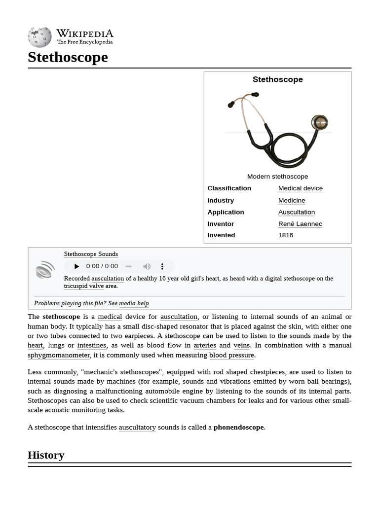 Stethoscope | PDF | Acoustics | Sound