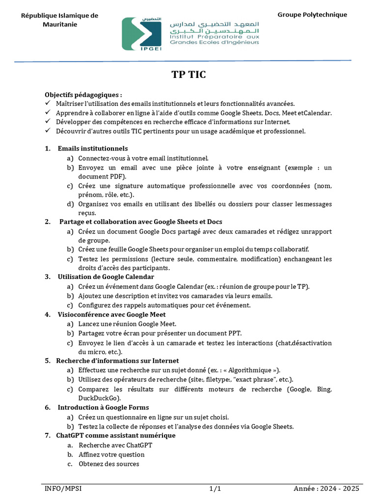 Compétences Numériques en TIC TP | PDF | Recherche d'information ...