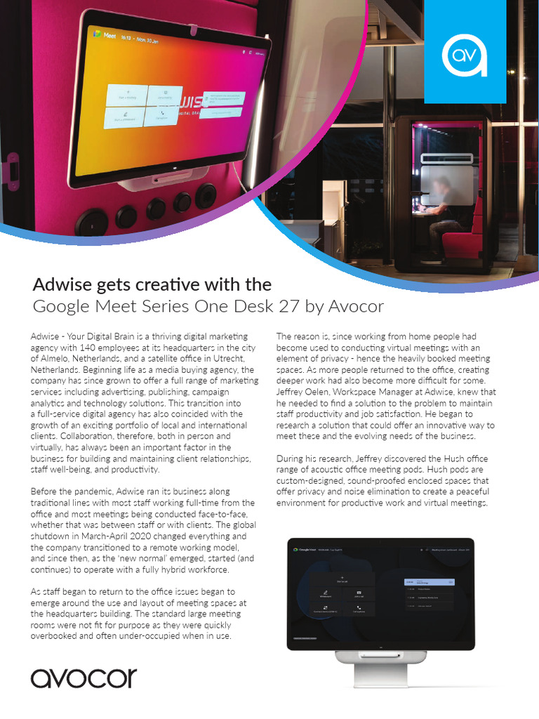 Avocor_Adwise_CaseStudy_web | PDF | Desk | Computing