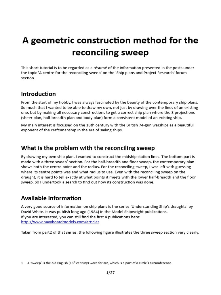 Geometric Method for Ship Plan Sweeps | PDF | Circle | Tangent