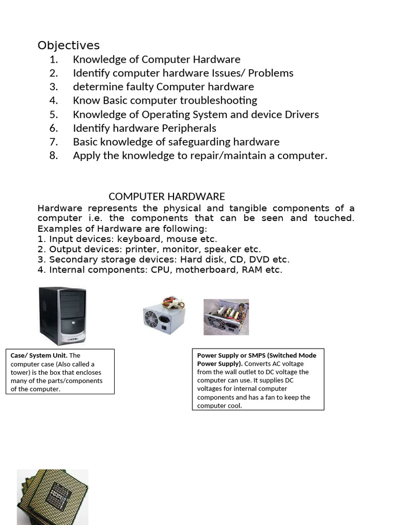 Eec117 Introduction To Comuter Hardware | PDF | Computer Hardware ...