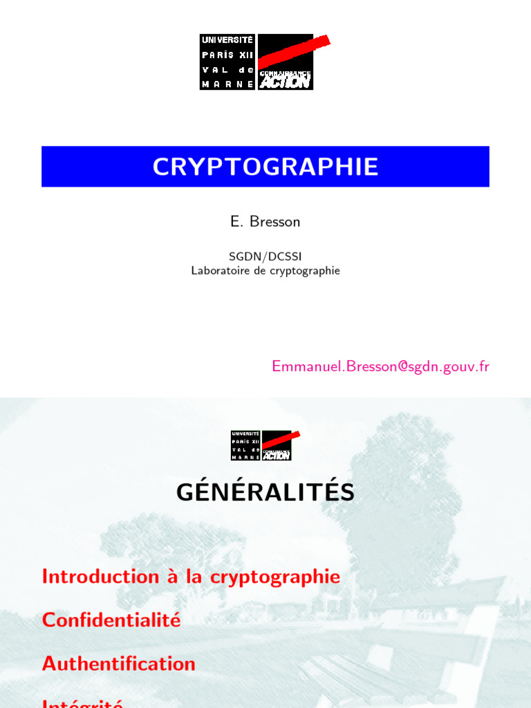 Introduction à la cryptographie M1 | PDF | Public-key cryptography ...