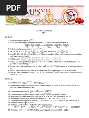 VTAMPS 18 SS Set 4 | PDF | Euclidean Geometry | Mathematical Concepts