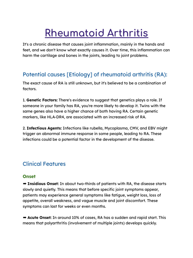 Rheumatoid Arthritis - GM | PDF | Rheumatoid Arthritis | Arthritis