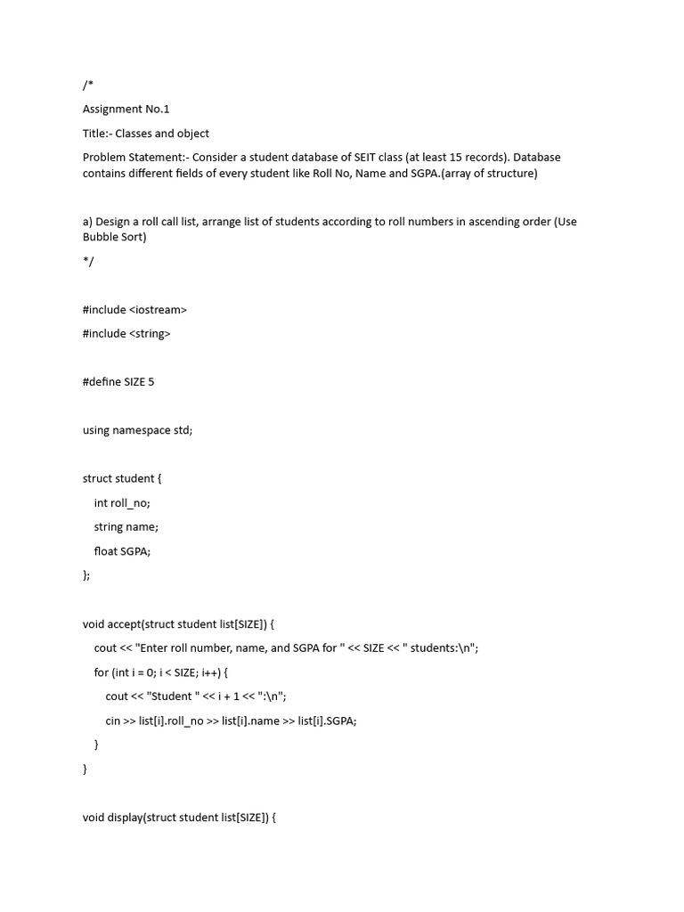 Student Database Sorting Guide | PDF