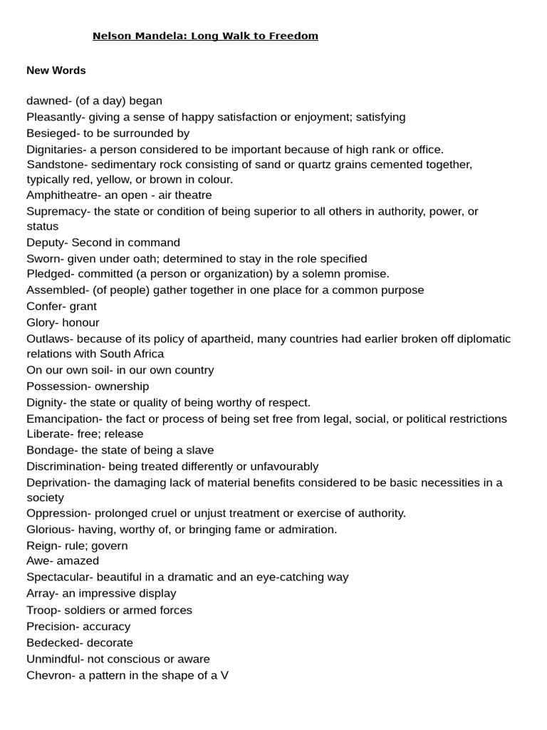 Nelson Mandela notes | PDF | Nelson Mandela | Apartheid