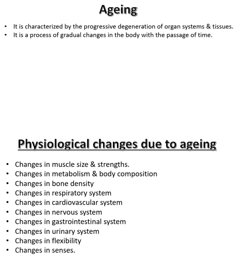 Understanding Physiological Changes of Ageing | PDF