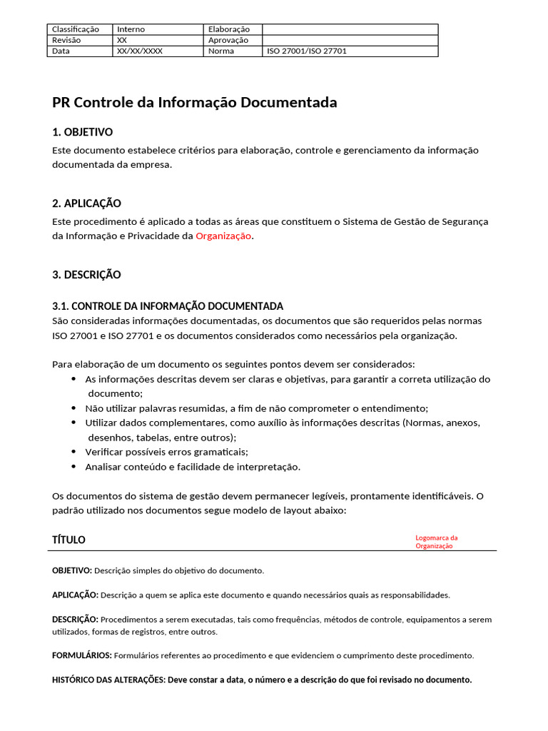 PR Controle de Informação Documentada | PDF | Segurança da informação ...
