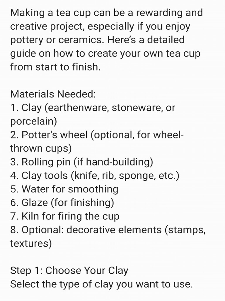 How To Make Tea Cup For Client Format - 241228 - 133831 | PDF