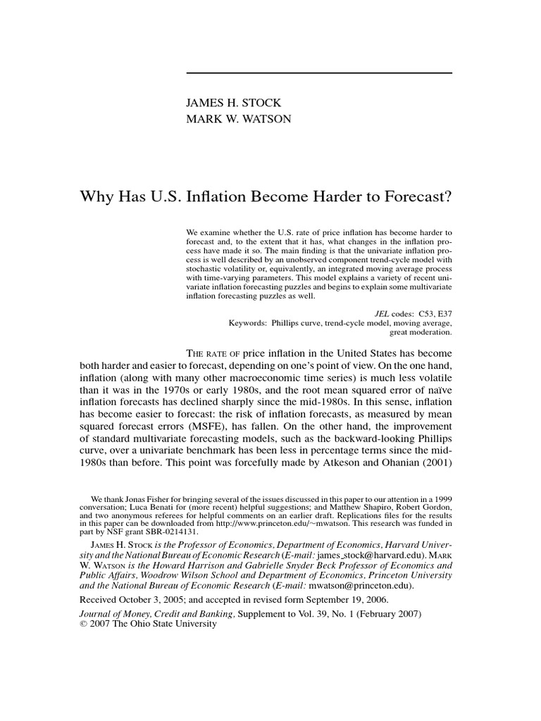 J of money credit banking 2007 stock why has u s inflation become