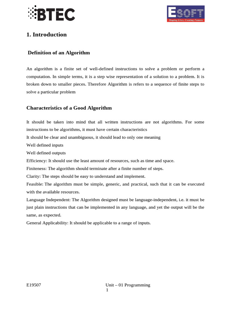 Definition of An Algorithm | PDF | Algorithms | Computer Programming