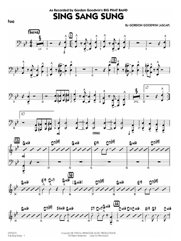 Sing Sang Sung ビッグバンド 楽譜 (スコア+パート譜) 1?v=1