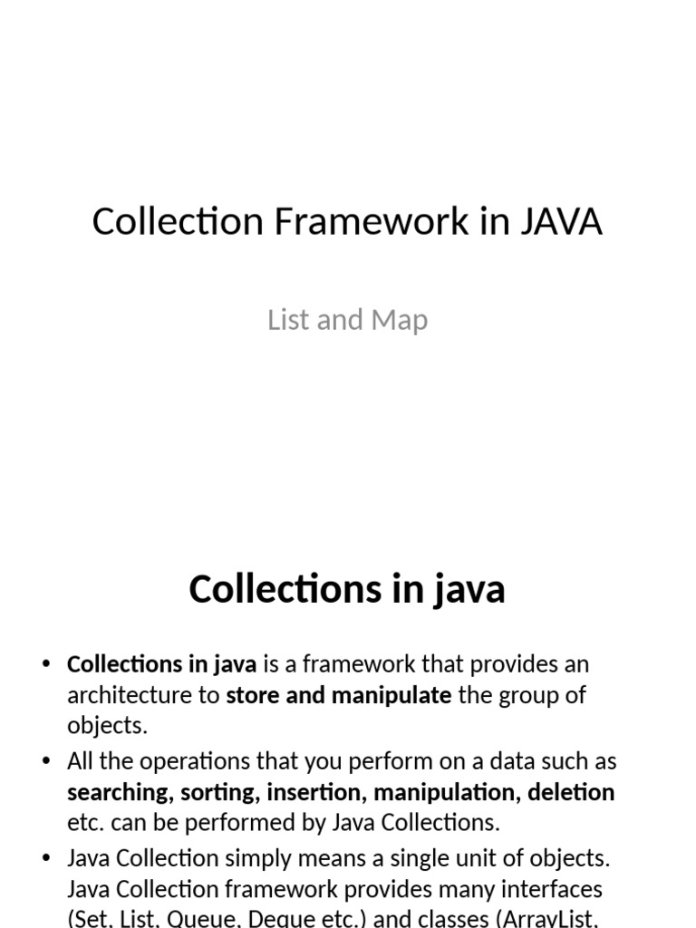 Java Collections Framework Overview | PDF | Parameter (Computer ...