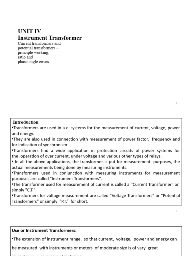 Instrument Transformers Guide | PDF | Transformer | Voltage