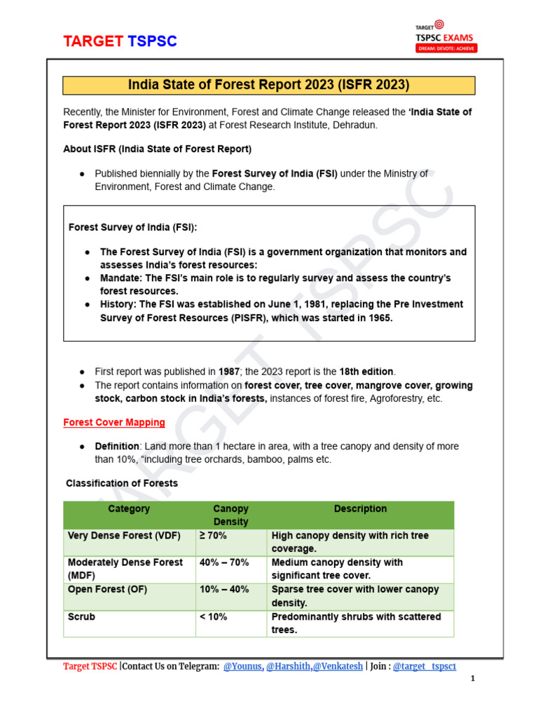 India State of Forest Report 2023 | PDF | Forests | Trees