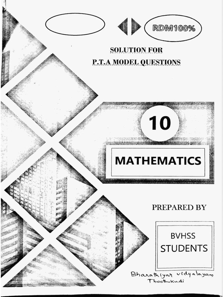 Namma Kalvi 10th Maths Pta Model Question Papers Answers em 217388 | PDF